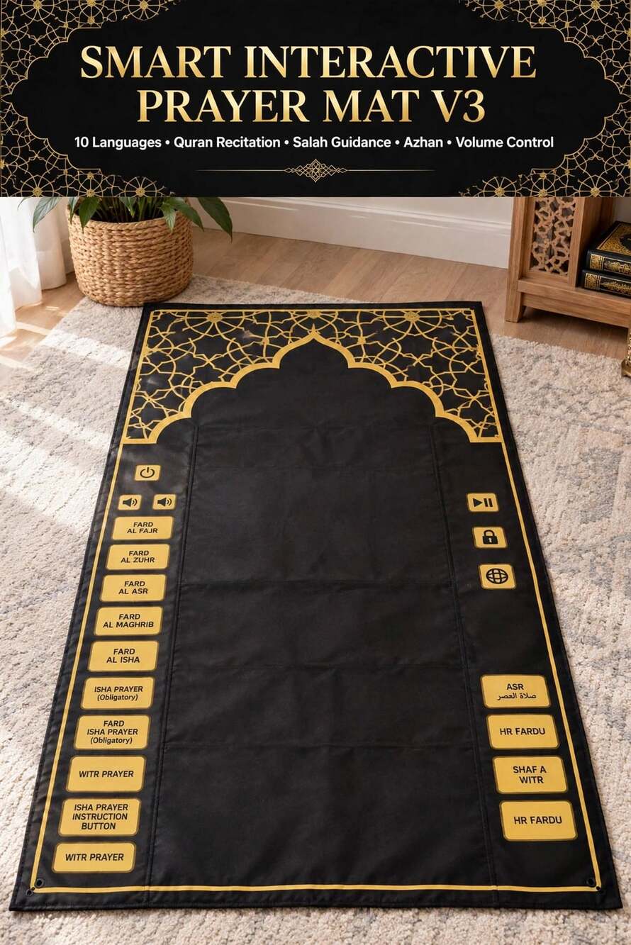 EZDAL Smart Prayer Mat V3 Interactive Salah Quran Learning Mat Muslim Gift NEW